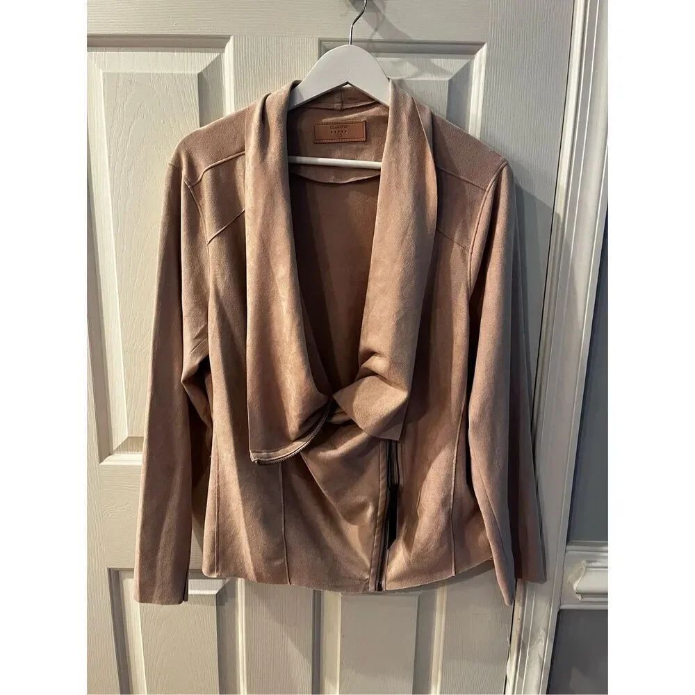 Blank NYC Blush Pink Faux Suede Moto Jacket sz 2X NWT